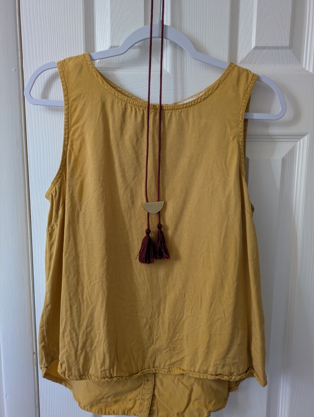 C&C California Mustard Sleeveless Women's Tank Top Buttons Small